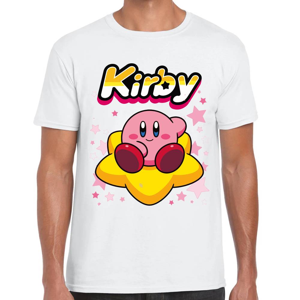 Playera Kirby Relax Sentado en Estrella Nintendo Algodón Premium #0003243