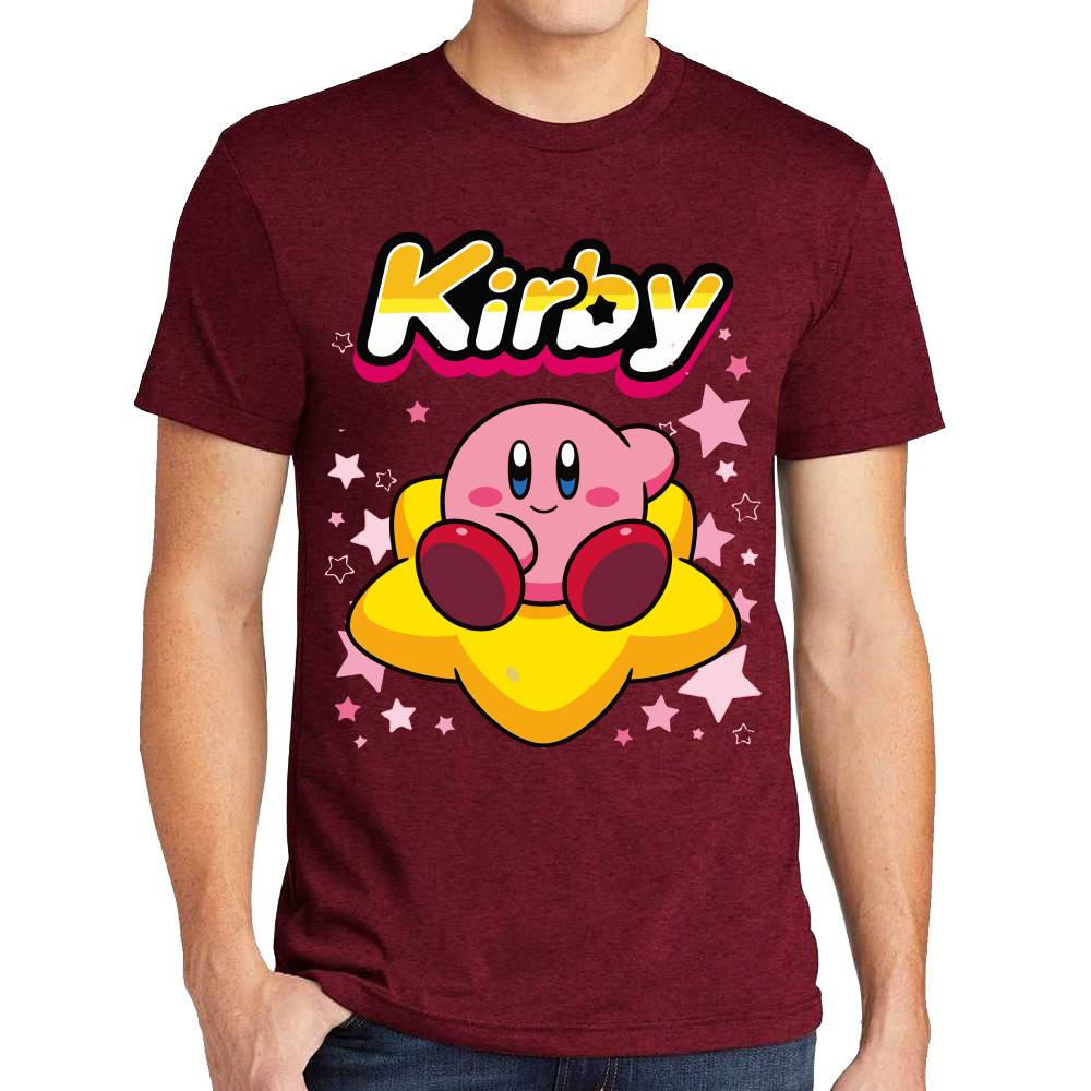 Playera Kirby Relax Sentado en Estrella Nintendo Algodón Premium #0003243