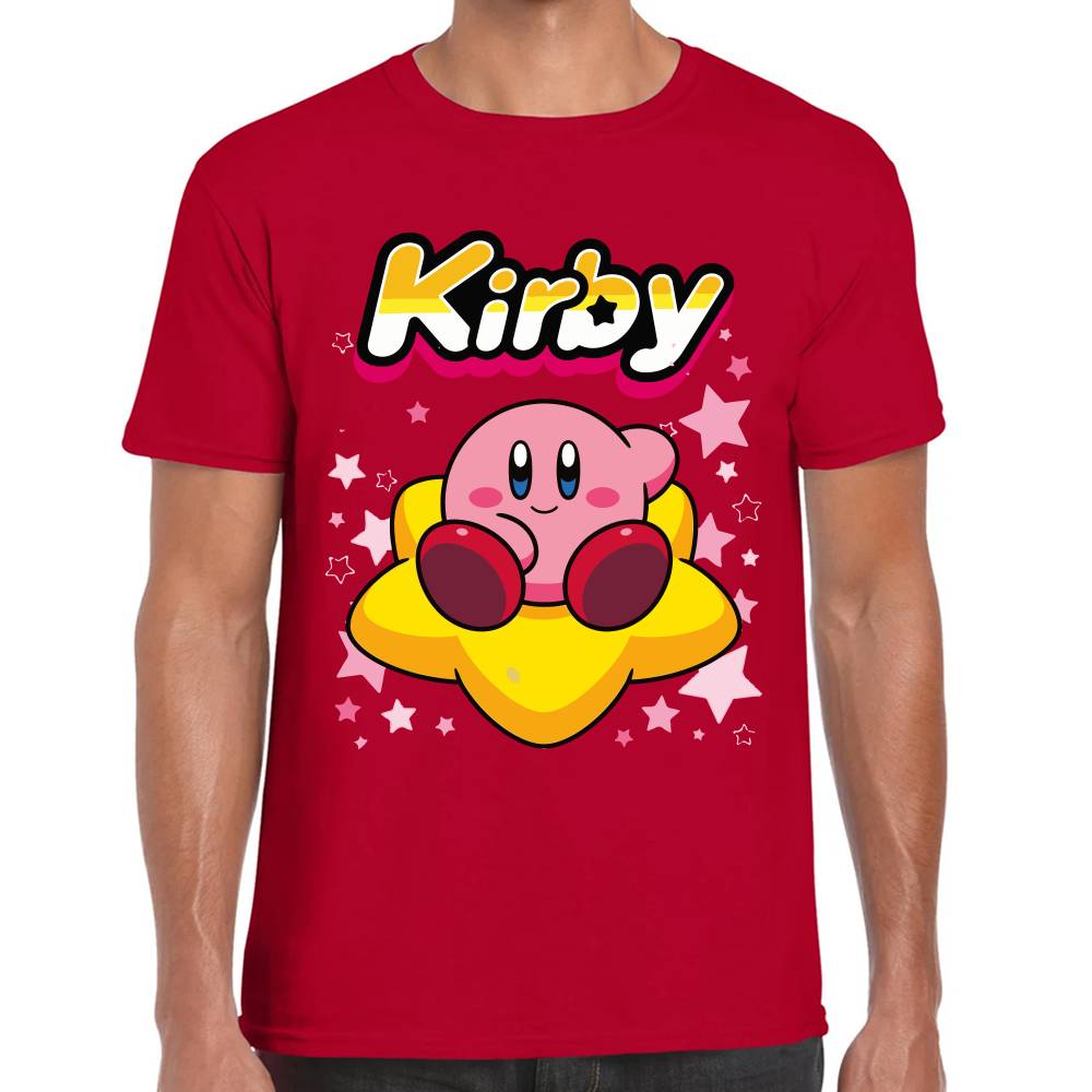 Playera Kirby Relax Sentado en Estrella Nintendo Algodón Premium #0003243