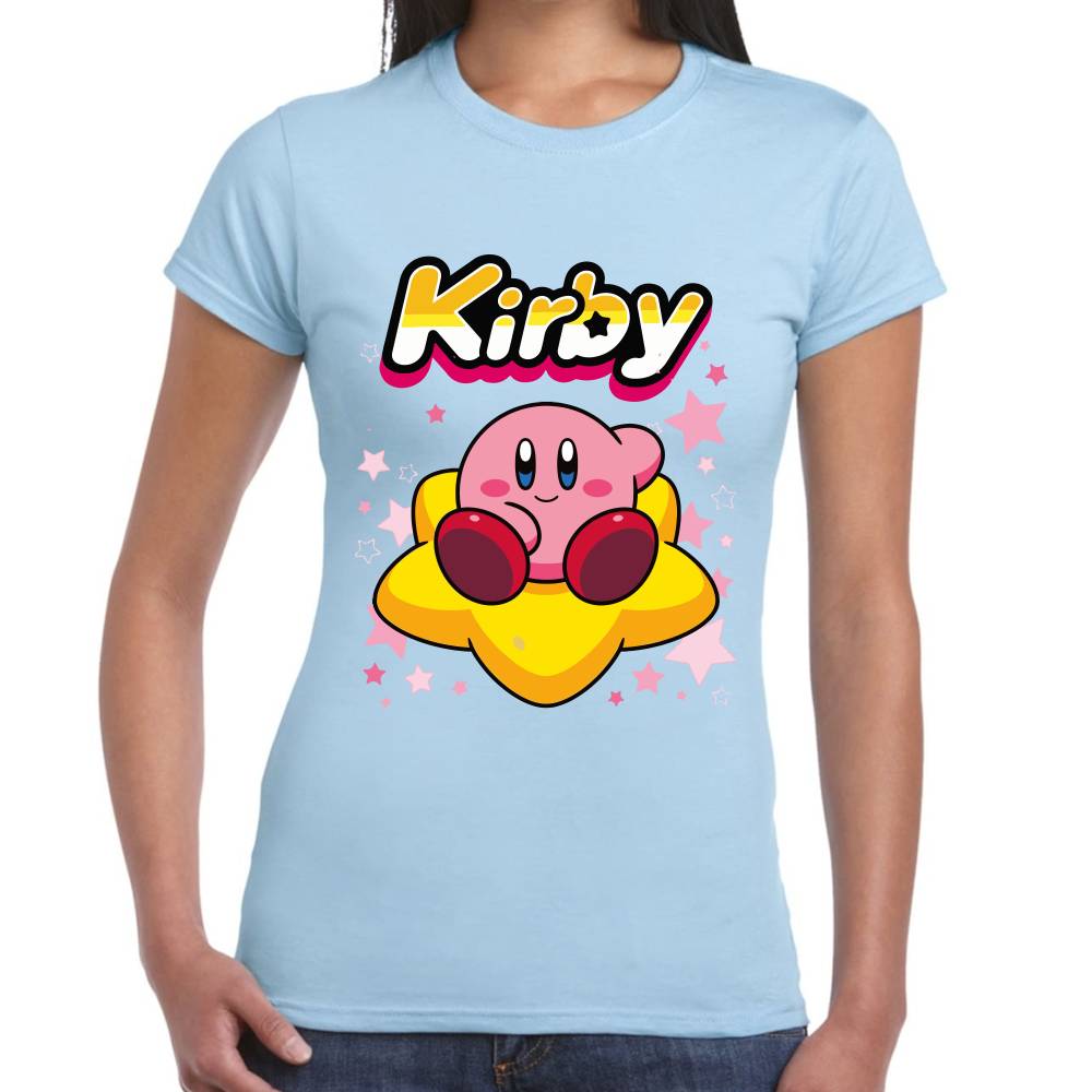 Playera Kirby Relax Sentado en Estrella Nintendo Algodón Premium #0003243