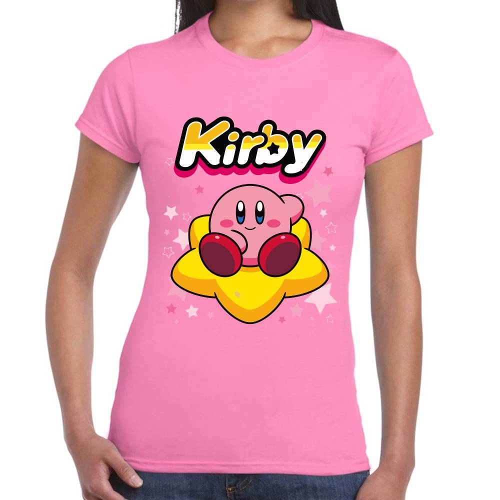 Playera Kirby Relax Sentado en Estrella Nintendo Algodón Premium #0003243
