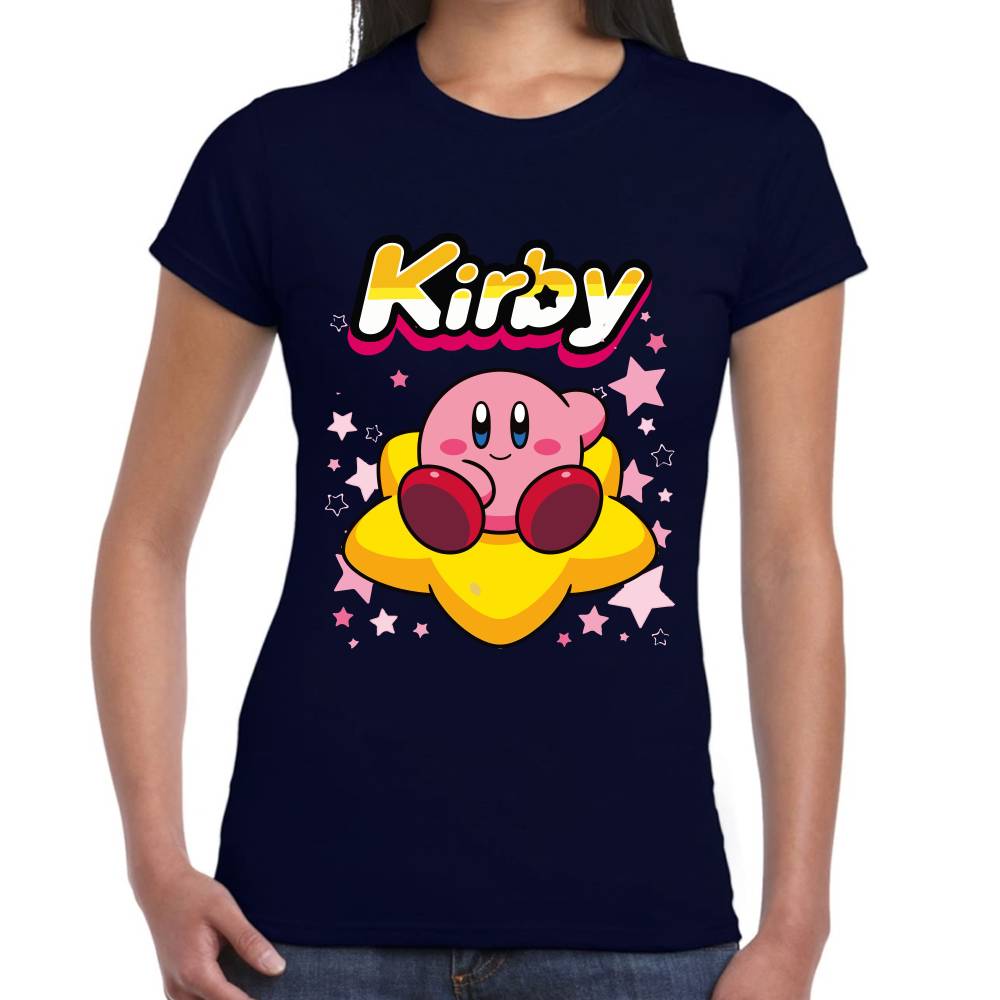 Playera Kirby Relax Sentado en Estrella Nintendo Algodón Premium #0003243 Imagen secundaria del producto