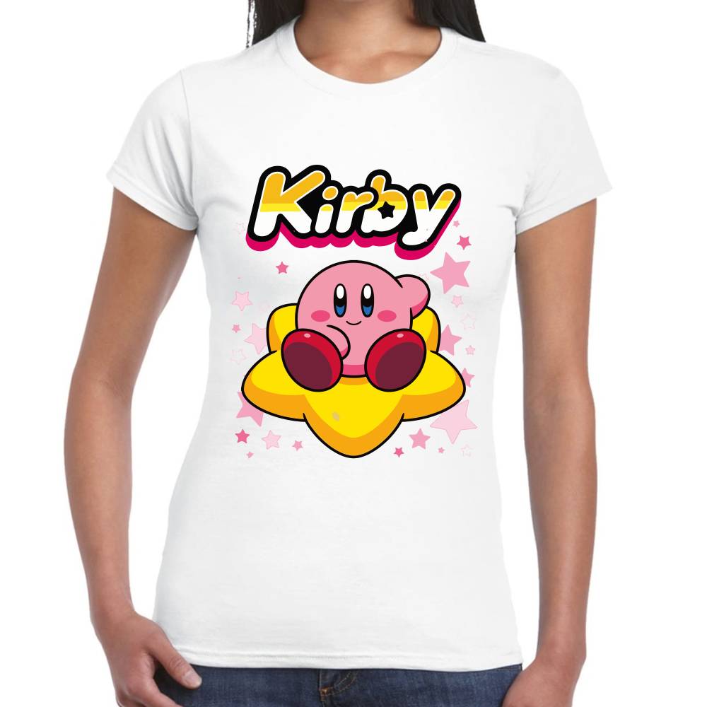 Playera Kirby Relax Sentado en Estrella Nintendo Algodón Premium #0003243