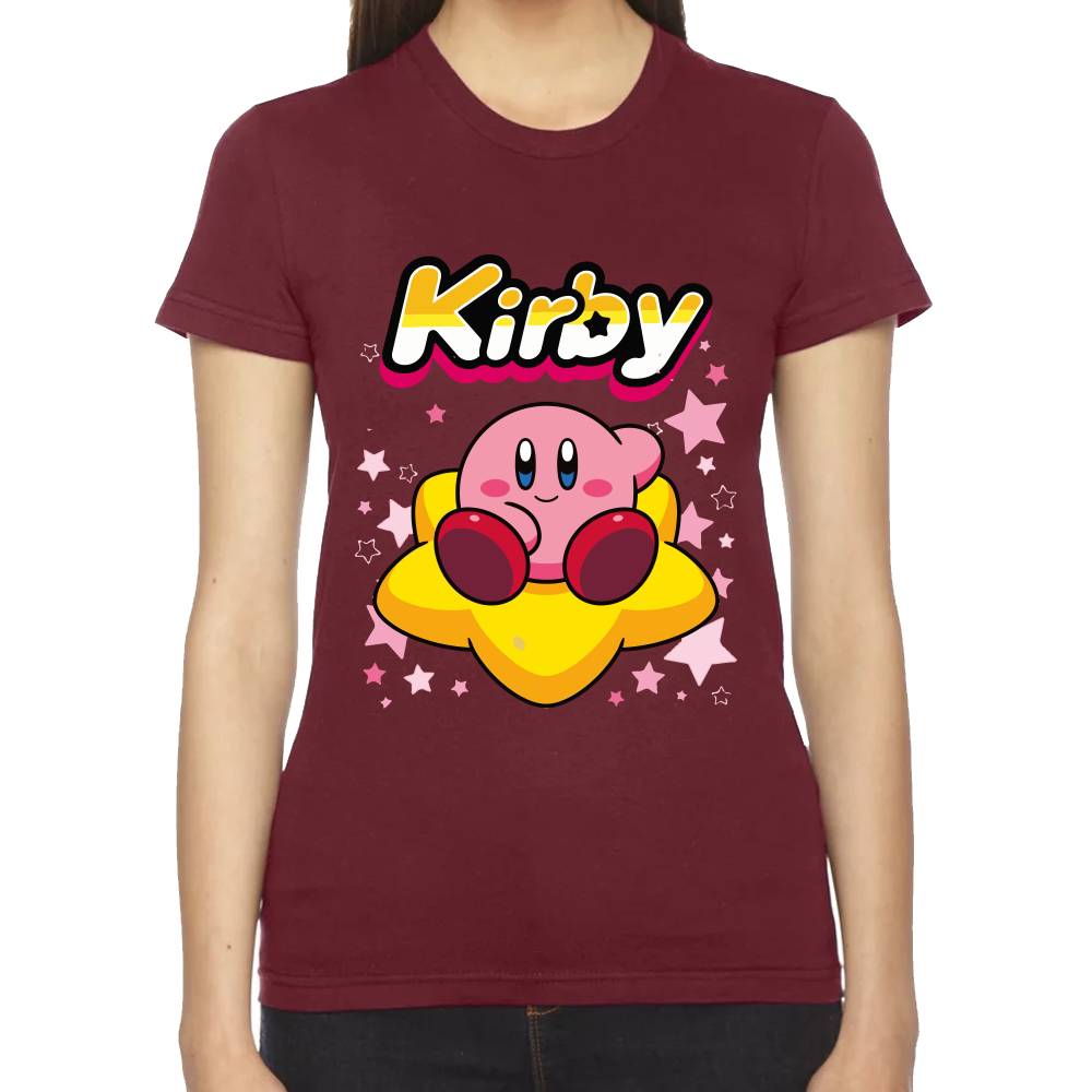 Playera Kirby Relax Sentado en Estrella Nintendo Algodón Premium #0003243
