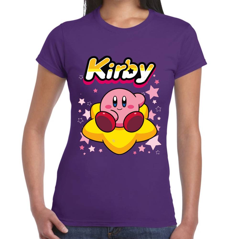 Playera Kirby Relax Sentado en Estrella Nintendo Algodón Premium #0003243