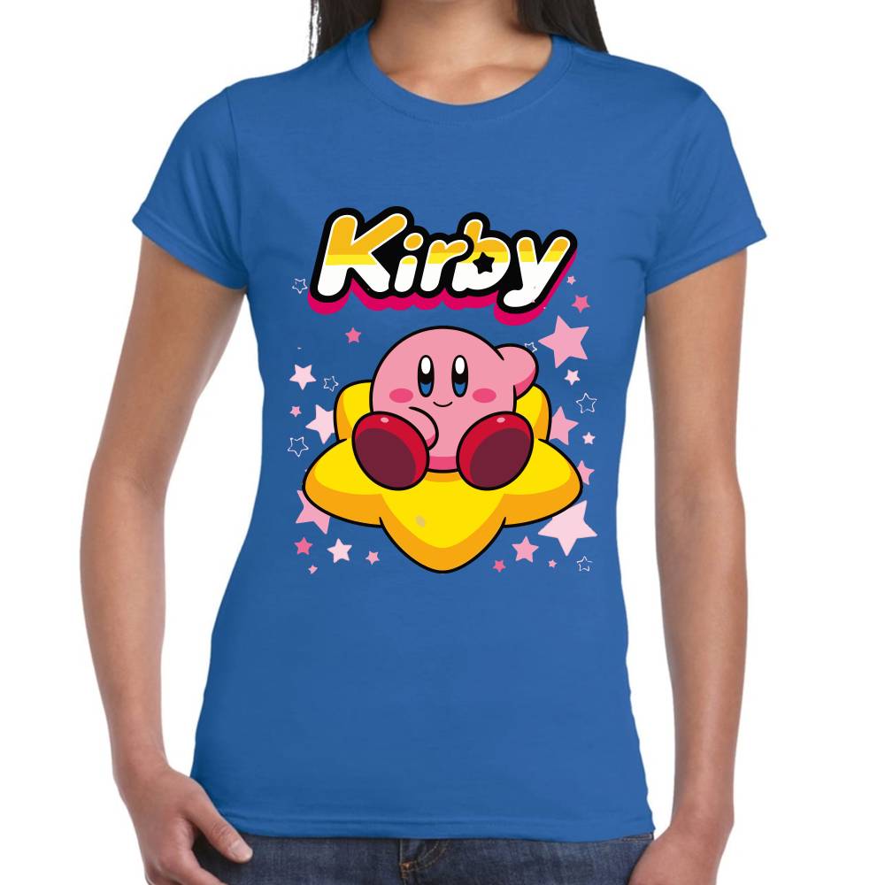 Playera Kirby Relax Sentado en Estrella Nintendo Algodón Premium #0003243