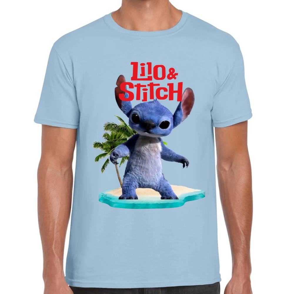 Playera Lilo & Stitch Palmera Live Action Algodón Premium #0003247