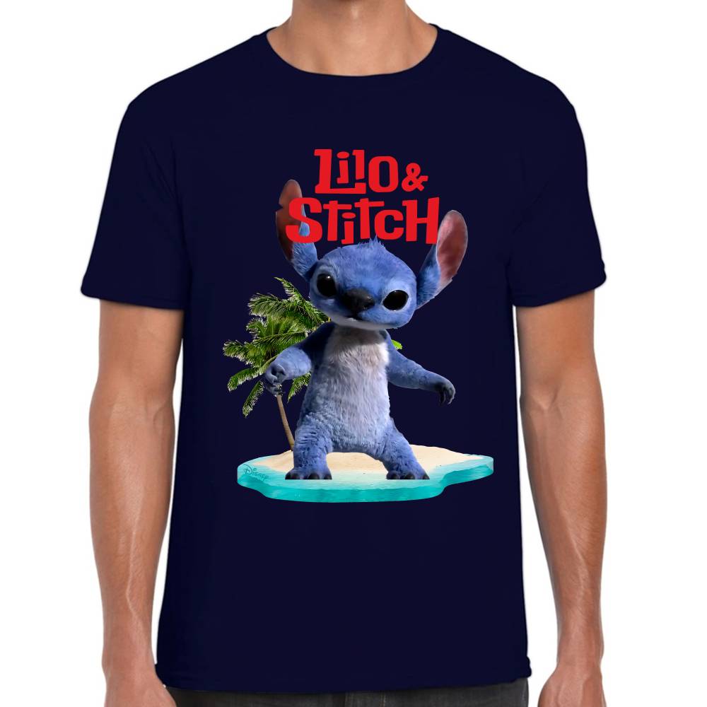 Playera Lilo & Stitch Palmera Live Action Algodón Premium #0003247