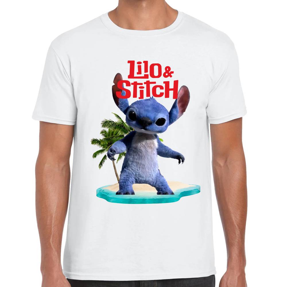 Playera Lilo & Stitch Palmera Live Action Algodón Premium #0003247