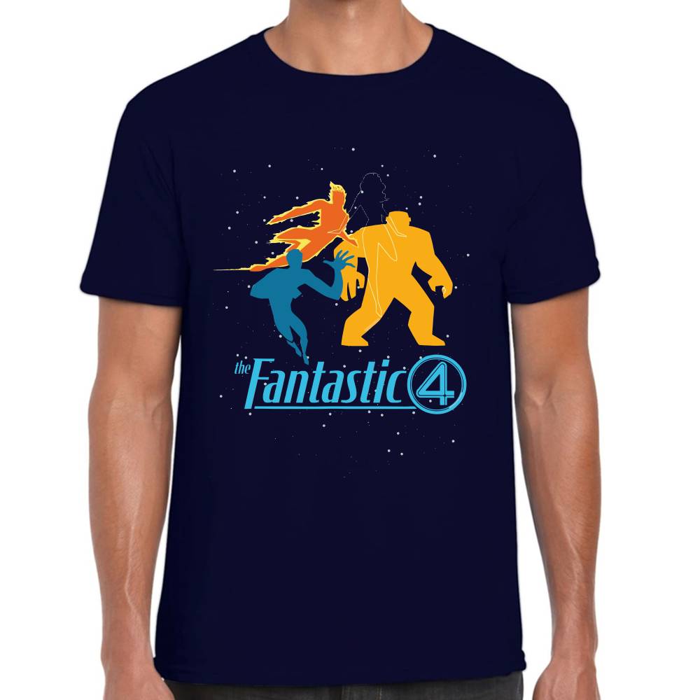 Playera 4 Fantasticos Siluetas Marvel Algodón Premium #0003250