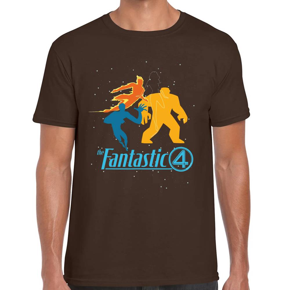 Playera 4 Fantasticos Siluetas Marvel Algodón Premium #0003250