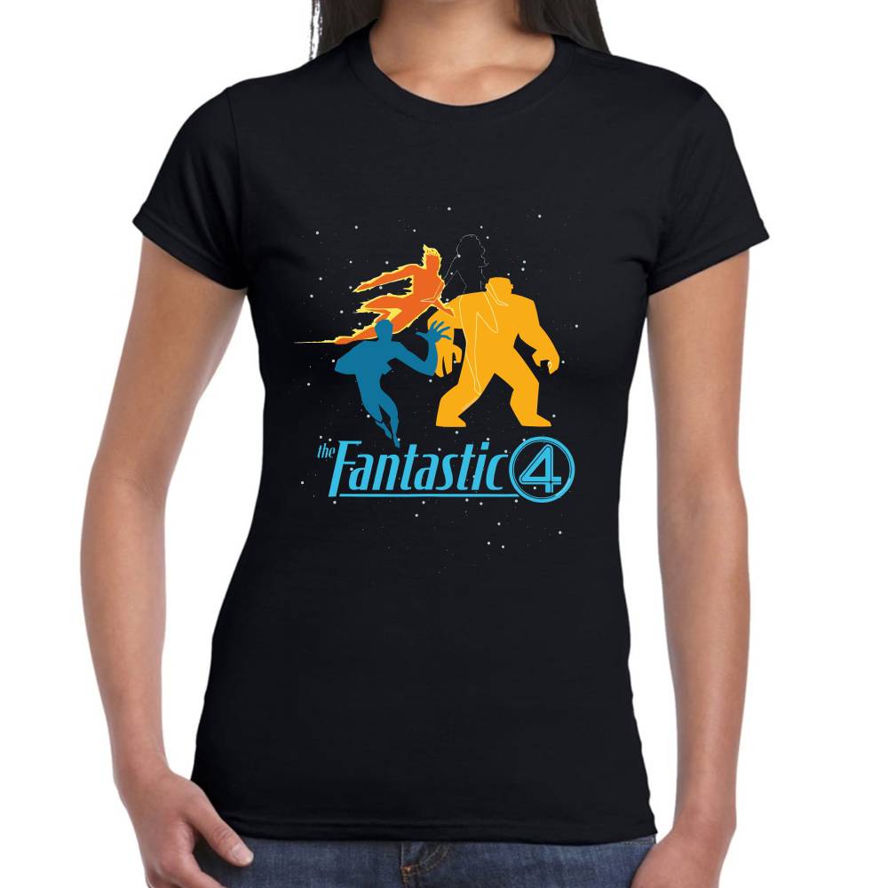 Playera 4 Fantasticos Siluetas Marvel Algodón Premium #0003250 Imagen secundaria del producto
