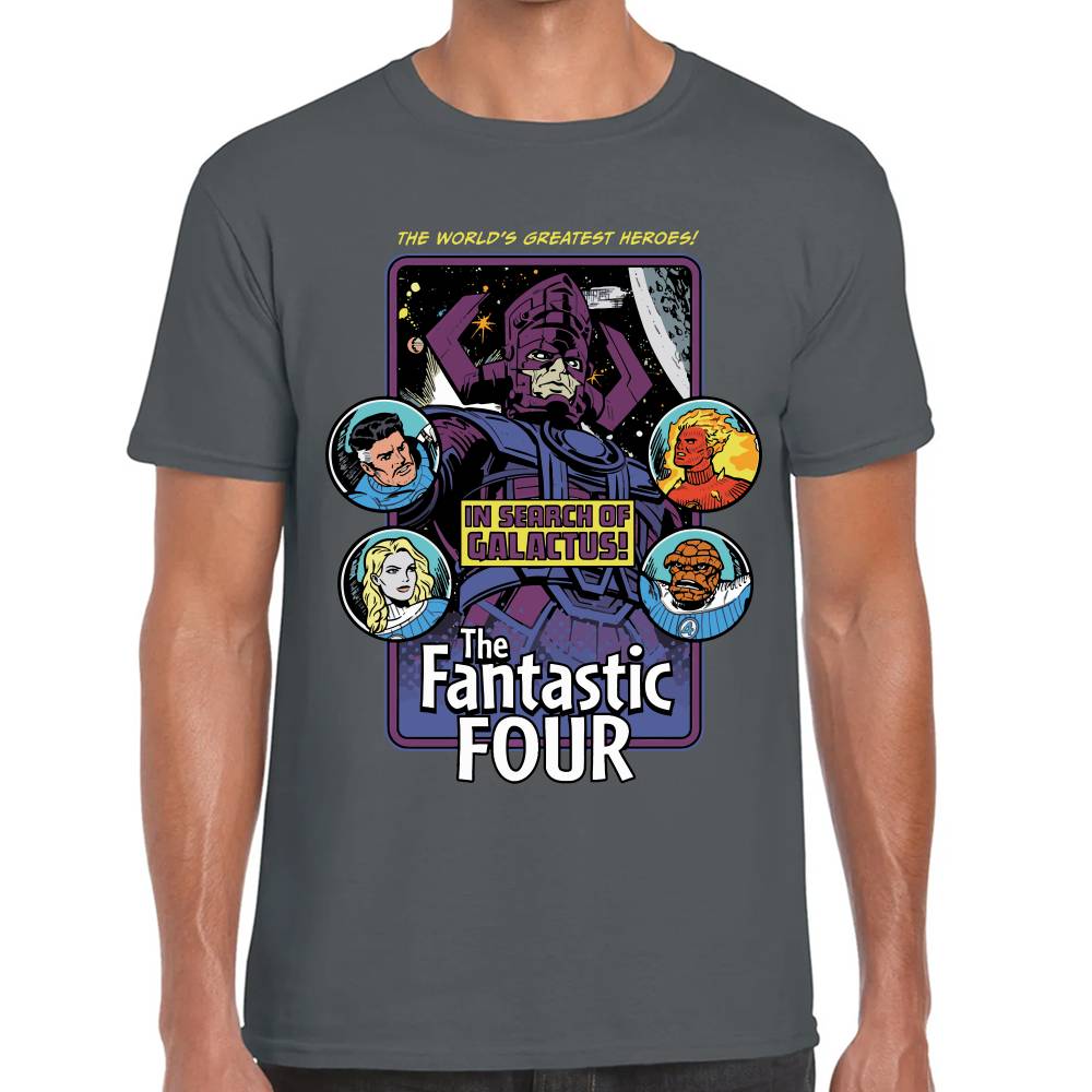 Playera 4 Fantasticos Buscando a Galactus Marvel Algodón Premium #0003252