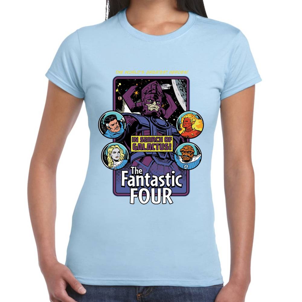 Playera 4 Fantasticos Buscando a Galactus Marvel Algodón Premium #0003252