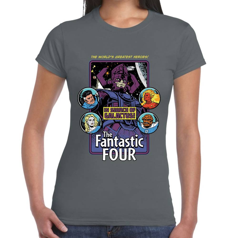 Playera 4 Fantasticos Buscando a Galactus Marvel Algodón Premium #0003252