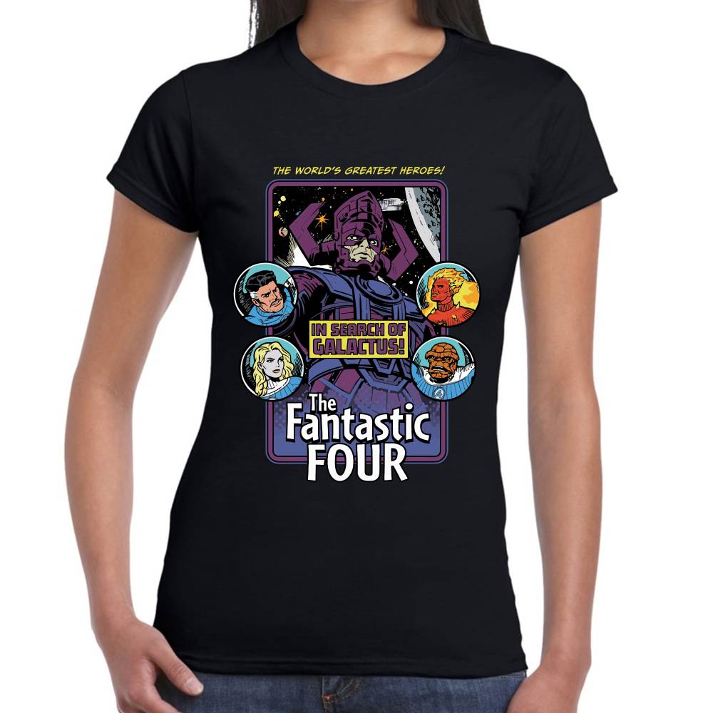Playera 4 Fantasticos Buscando a Galactus Marvel Algodón Premium #0003252