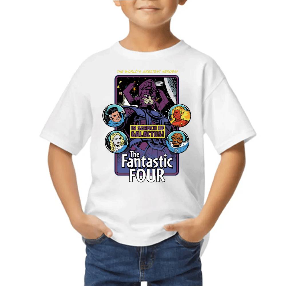 Playera de Niño 4 Fantasticos Buscando a Galactus Marvel Algodón Premium #0003252 Imagen principal del producto