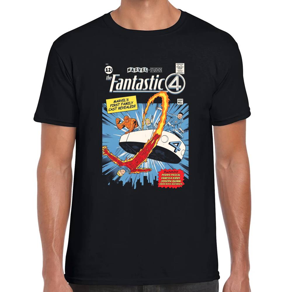 Playera 4 Fantasticos Auto Pelicula 2025 Marvel Algodón Premium #0003253