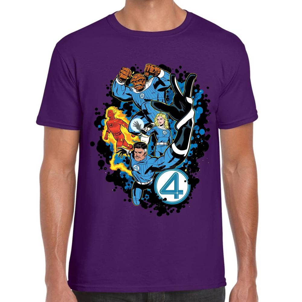 Playera 4 Fantasticos Aura Galactica Marvel Algodón Premium #0003254