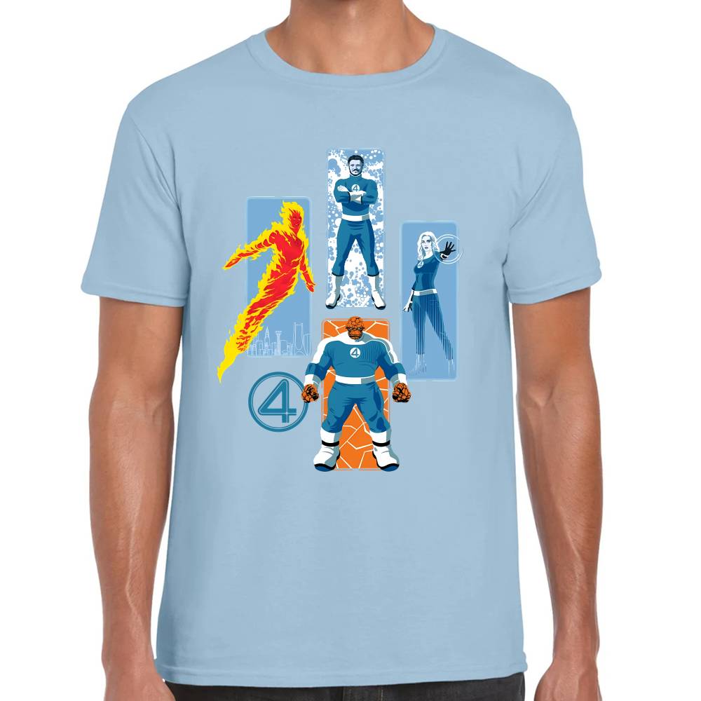 Playera 4 Fantasticos Pilares Marvel Algodón Premium #0003255