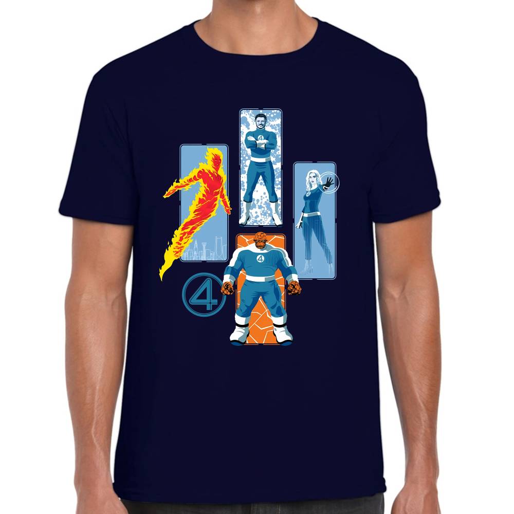 Playera 4 Fantasticos Pilares Marvel Algodón Premium #0003255