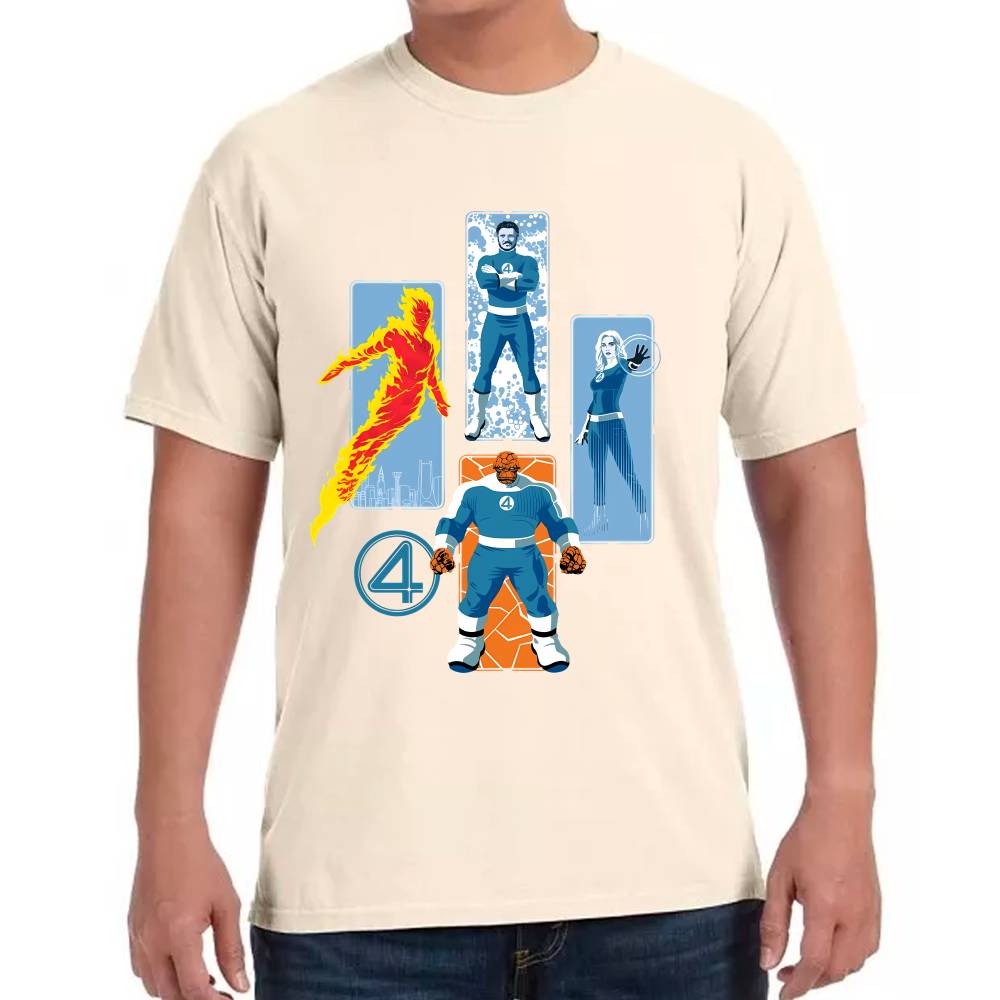 Playera 4 Fantasticos Pilares Marvel Algodón Premium #0003255