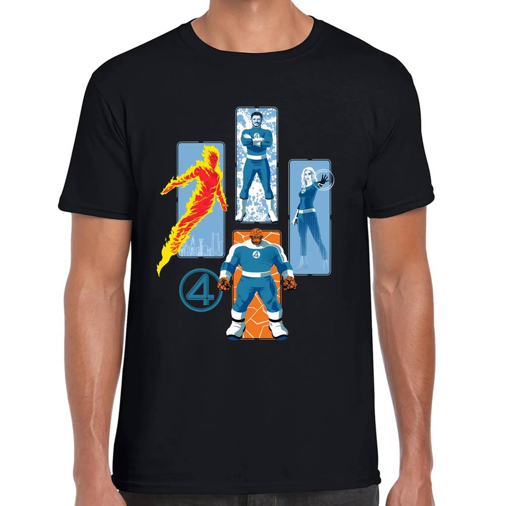 Playera 4 Fantasticos Pilares Marvel Algodón Premium #0003255