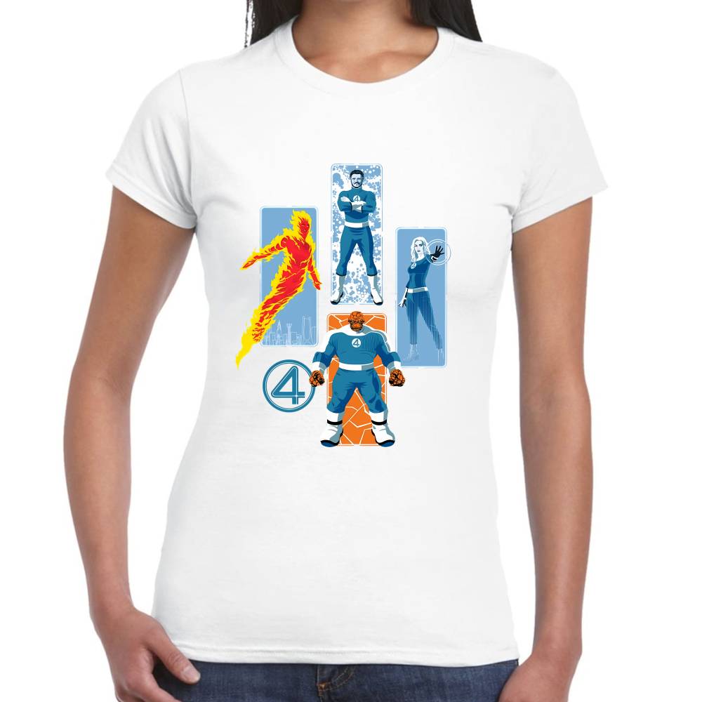 Playera 4 Fantasticos Pilares Marvel Algodón Premium #0003255 Imagen secundaria del producto