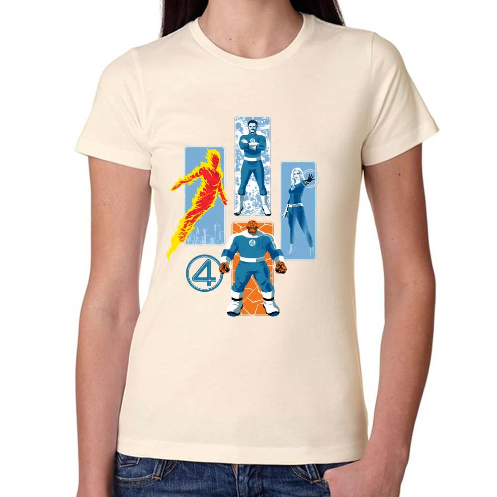 Playera 4 Fantasticos Pilares Marvel Algodón Premium #0003255