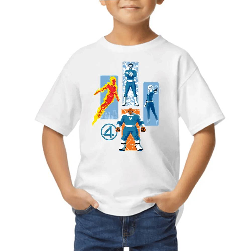 Playera de Niño 4 Fantasticos Pilares Marvel Algodón Premium #0003255 Imagen principal del producto