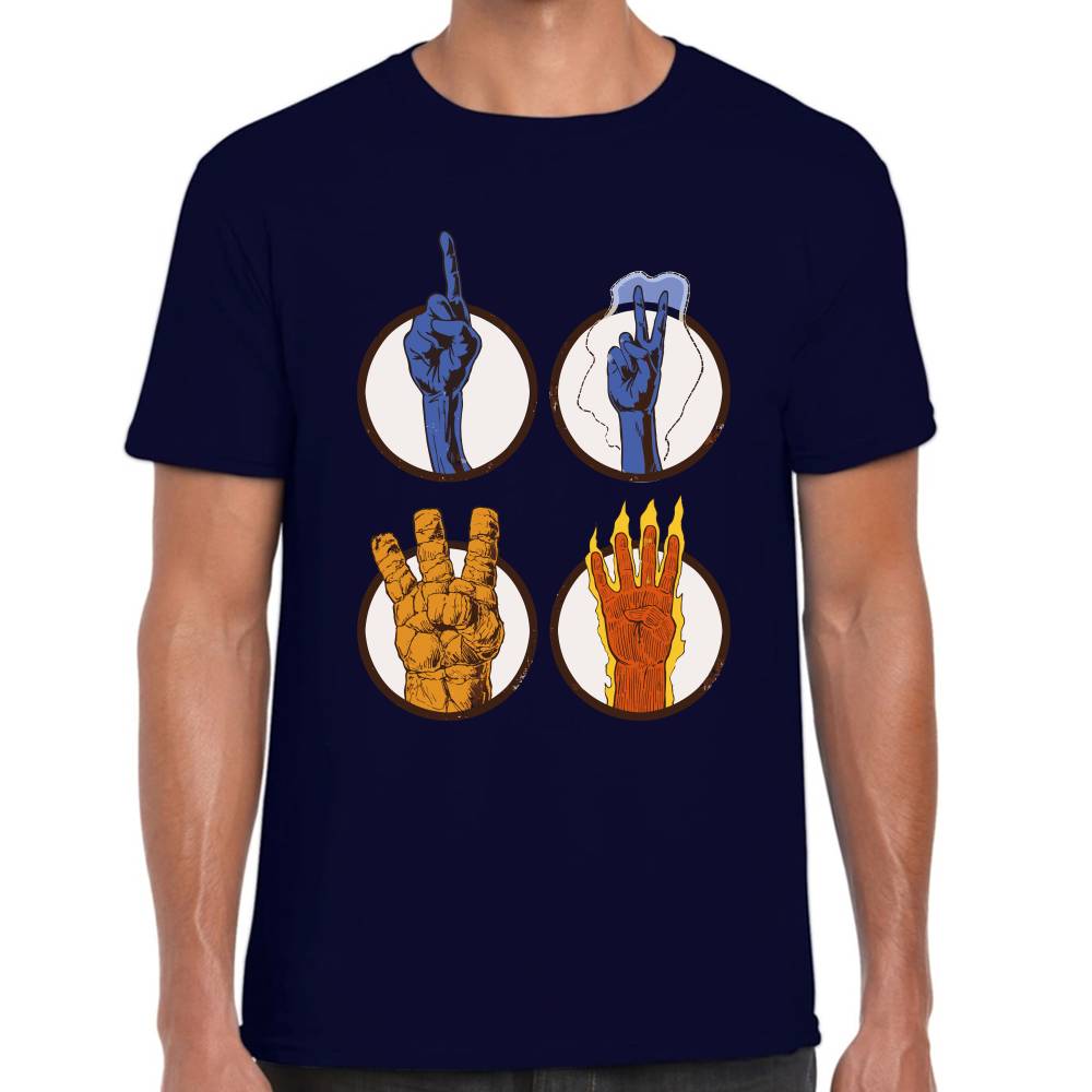 Playera 4 Fantasticos 4 Señales Marvel Algodón Premium #0003256