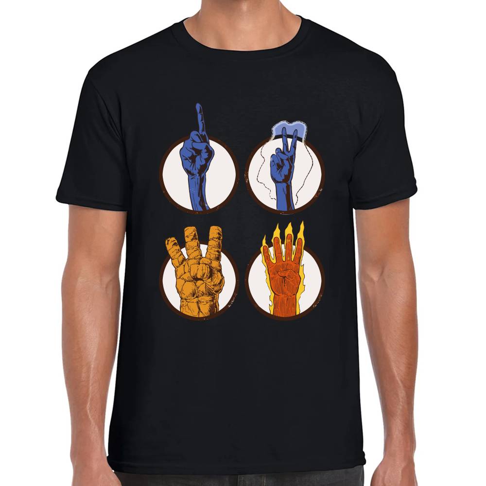 Playera 4 Fantasticos 4 Señales Marvel Algodón Premium #0003256