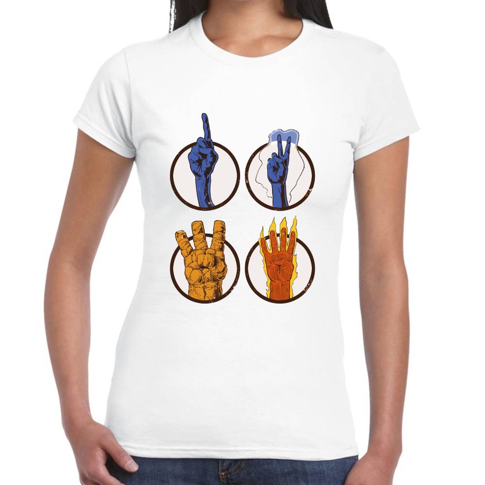 Playera 4 Fantasticos 4 Señales Marvel Algodón Premium #0003256