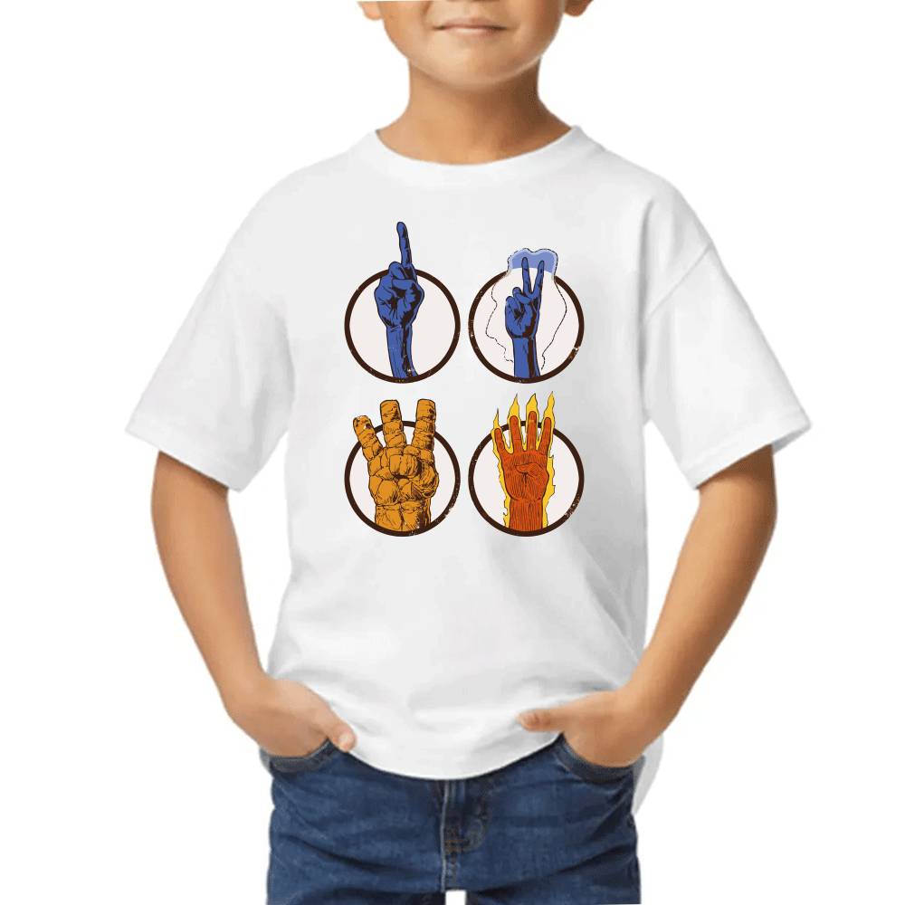 Playera de Niño 4 Fantasticos 4 Señales Marvel Algodón Premium #0003256