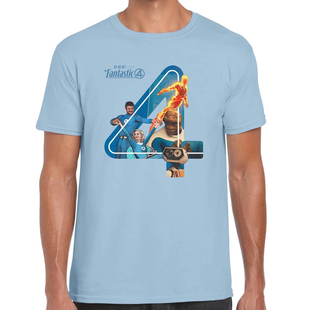 Playera 4 Fantasticos Numero Cuatro Marvel Algodón Premium #0003257