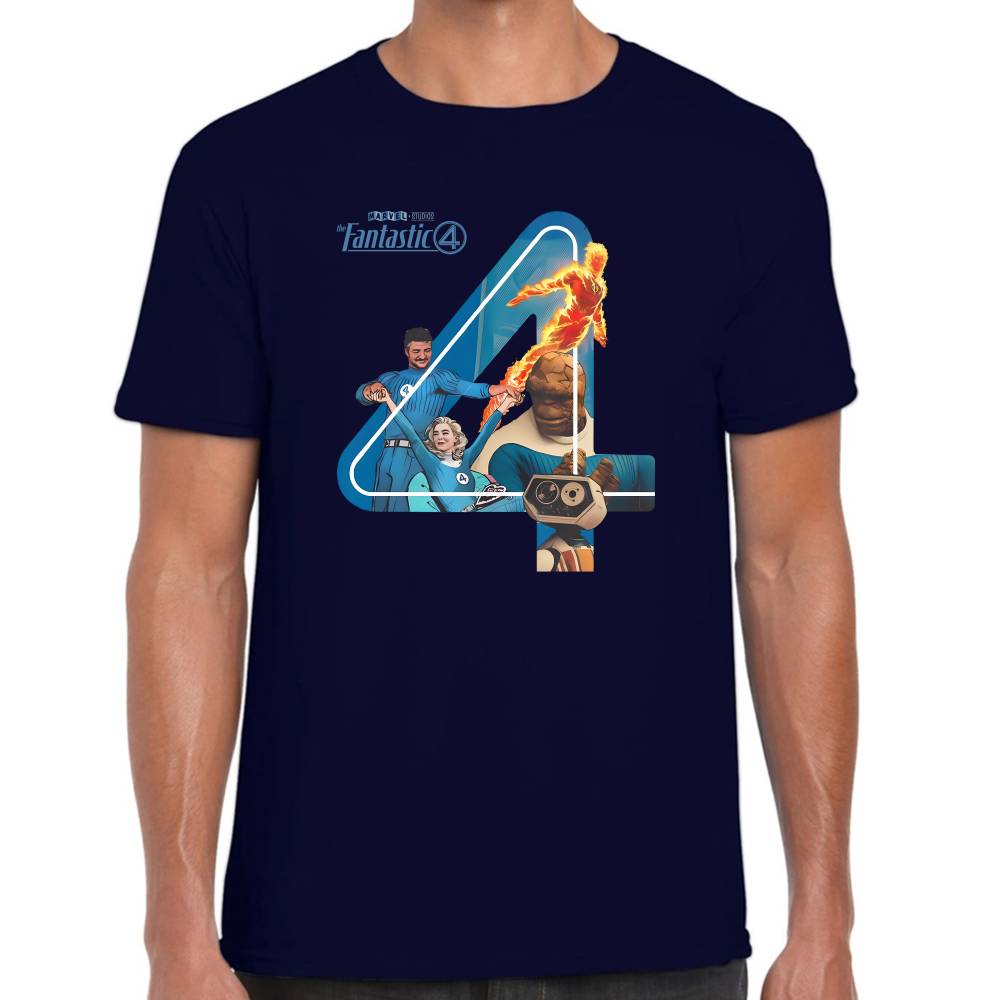 Playera 4 Fantasticos Numero Cuatro Marvel Algodón Premium #0003257