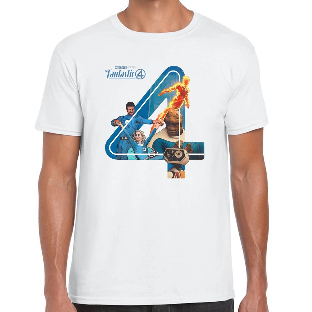 Playera 4 Fantasticos Numero Cuatro Marvel Algodón Premium #0003257