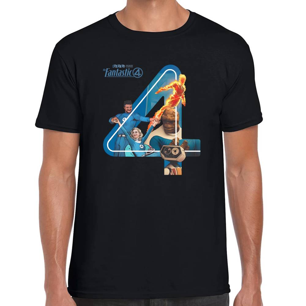 Playera 4 Fantasticos Numero Cuatro Marvel Algodón Premium #0003257