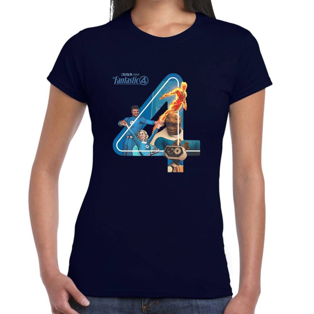 Playera 4 Fantasticos Numero Cuatro Marvel Algodón Premium #0003257