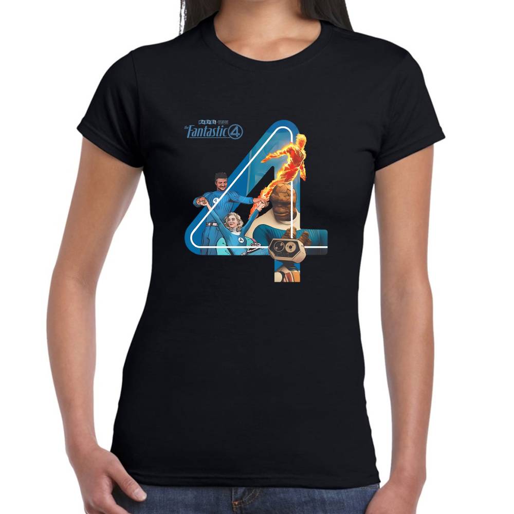 Playera 4 Fantasticos Numero Cuatro Marvel Algodón Premium #0003257