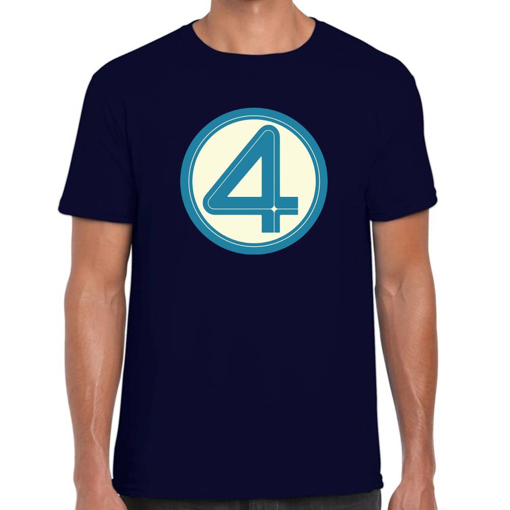 Playera 4 Fantasticos Logo Cuatro Marvel Algodón Premium #0003261