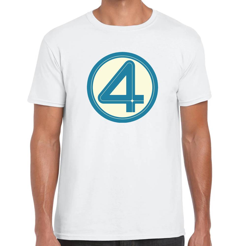 Playera 4 Fantasticos Logo Cuatro Marvel Algodón Premium #0003261