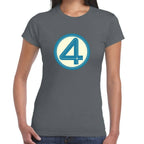 Playera 4 Fantasticos Logo Cuatro Marvel Algodón Premium #0003261