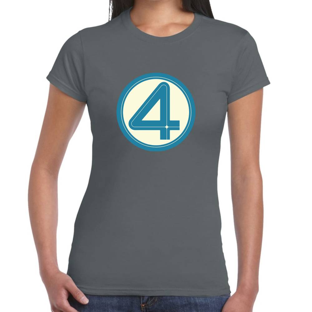 Playera 4 Fantasticos Logo Cuatro Marvel Algodón Premium #0003261
