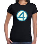 Playera 4 Fantasticos Logo Cuatro Marvel Algodón Premium #0003261