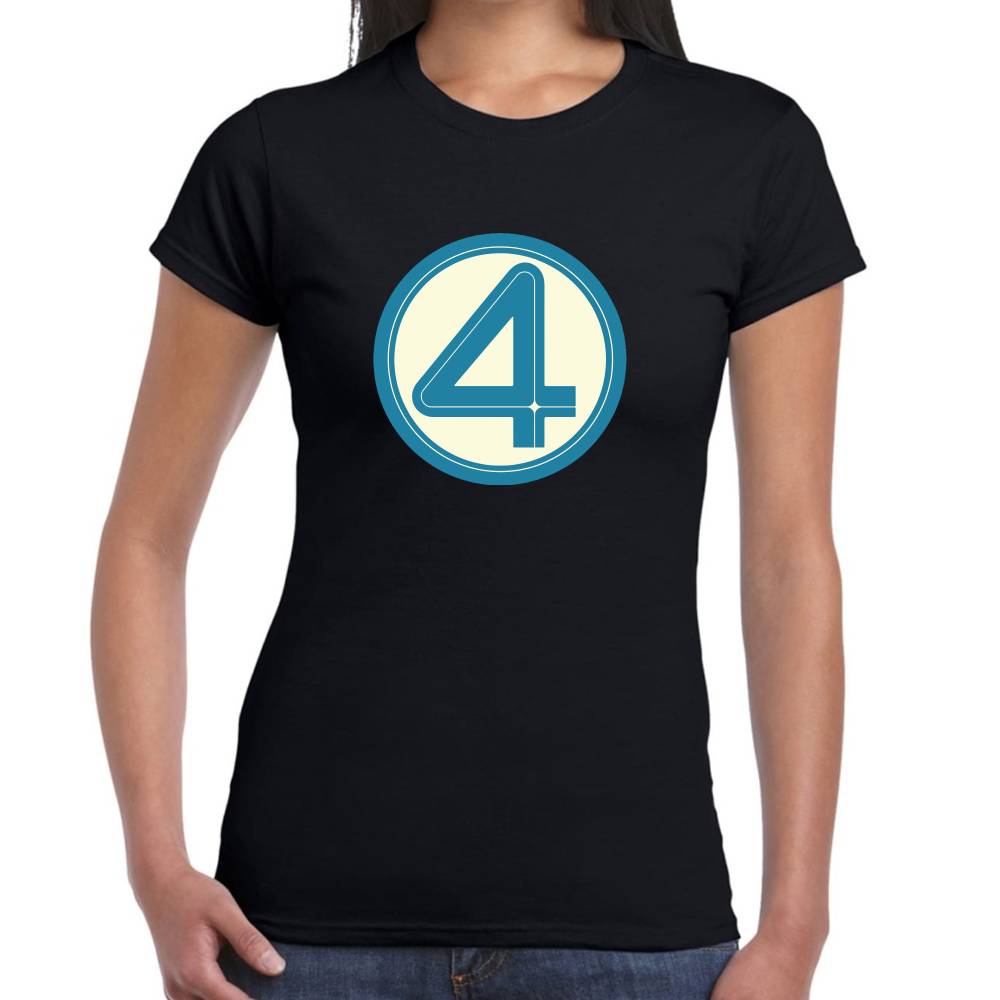Playera 4 Fantasticos Logo Cuatro Marvel Algodón Premium #0003261