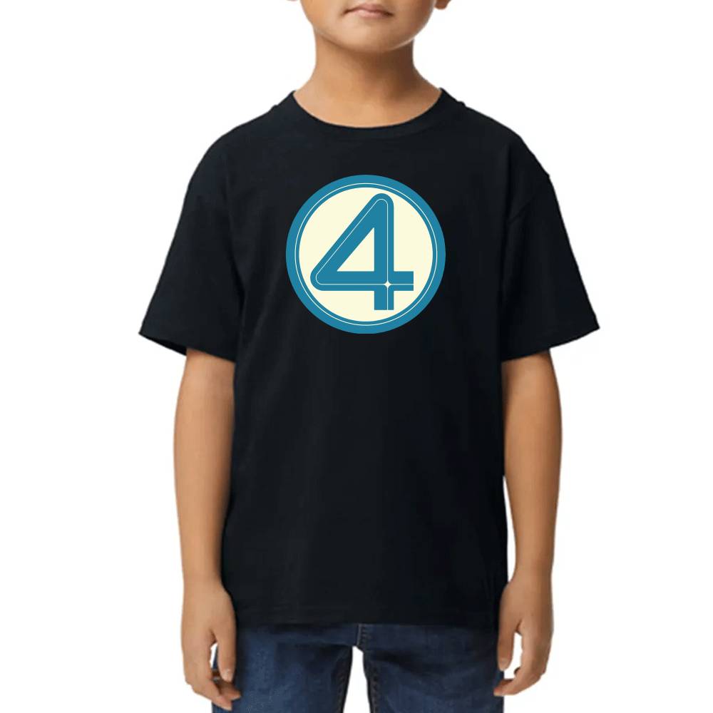 Playera 4 de Niño Fantasticos Logo Cuatro Marvel Algodón Premium #0003261