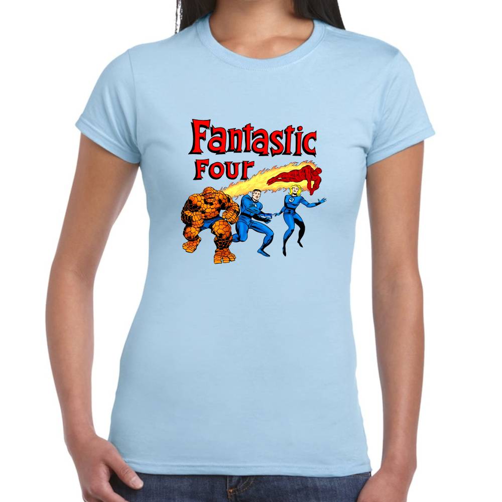 Playera 4 Fantasticos All Together Marvel Algodón Premium #0003268