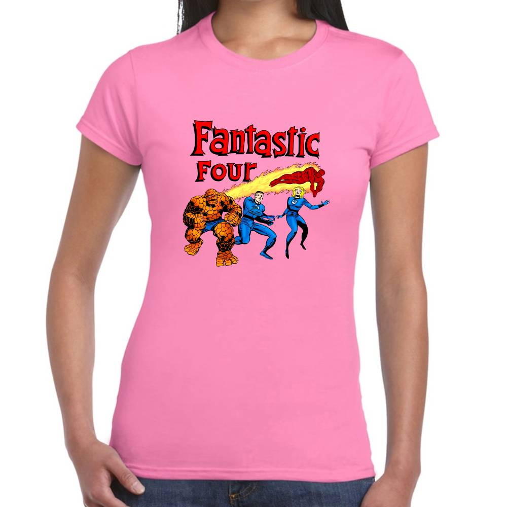 Playera 4 Fantasticos All Together Marvel Algodón Premium #0003268