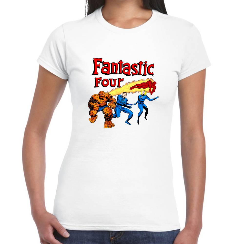 Playera 4 Fantasticos All Together Marvel Algodón Premium #0003268